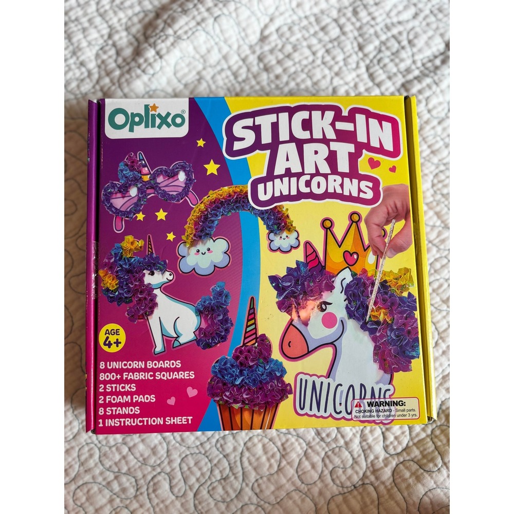 Oplixo Stick-In Art‎ Unicorns Kids Craft Kit 8 Boards